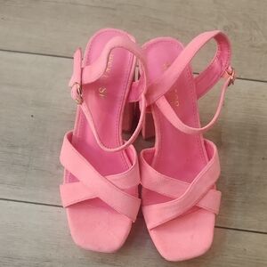 Pink Chunky Heels WSKEISP Brand Size 10